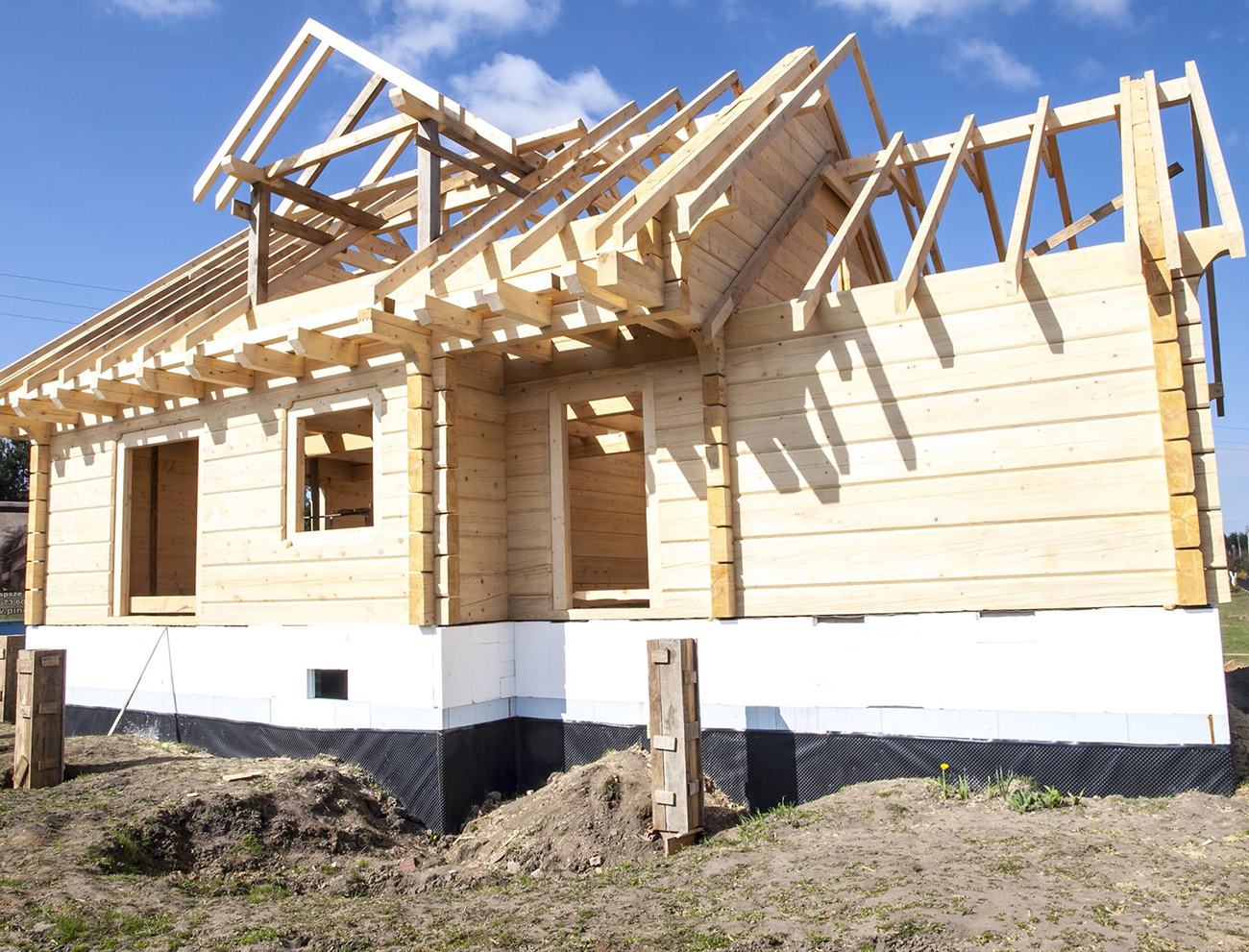 Fragment Structure Wooden Log Home